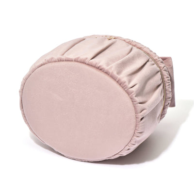 Velour Ribbon Vanity Pouch Large Pink
