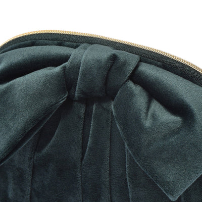 Velour Ribbon Pouch Small Green