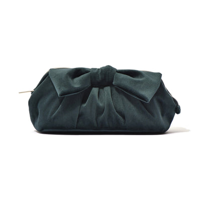 Velour Ribbon Wire Pouch Green