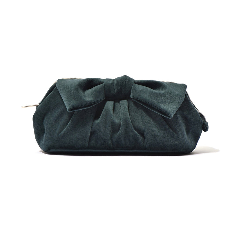 Velour Ribbon Wire Pouch Green
