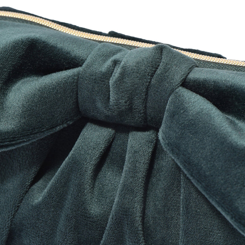 Velour Ribbon Wire Pouch Green