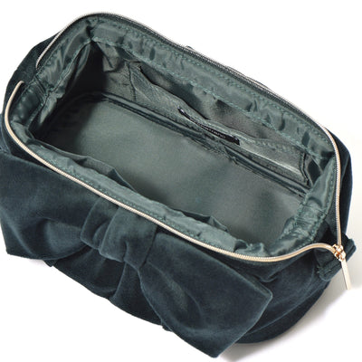 Velour Ribbon Wire Pouch Green