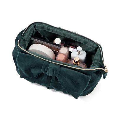 Velour Ribbon Wire Pouch Green