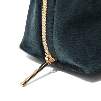 Velour Ribbon Stand Pouch Green