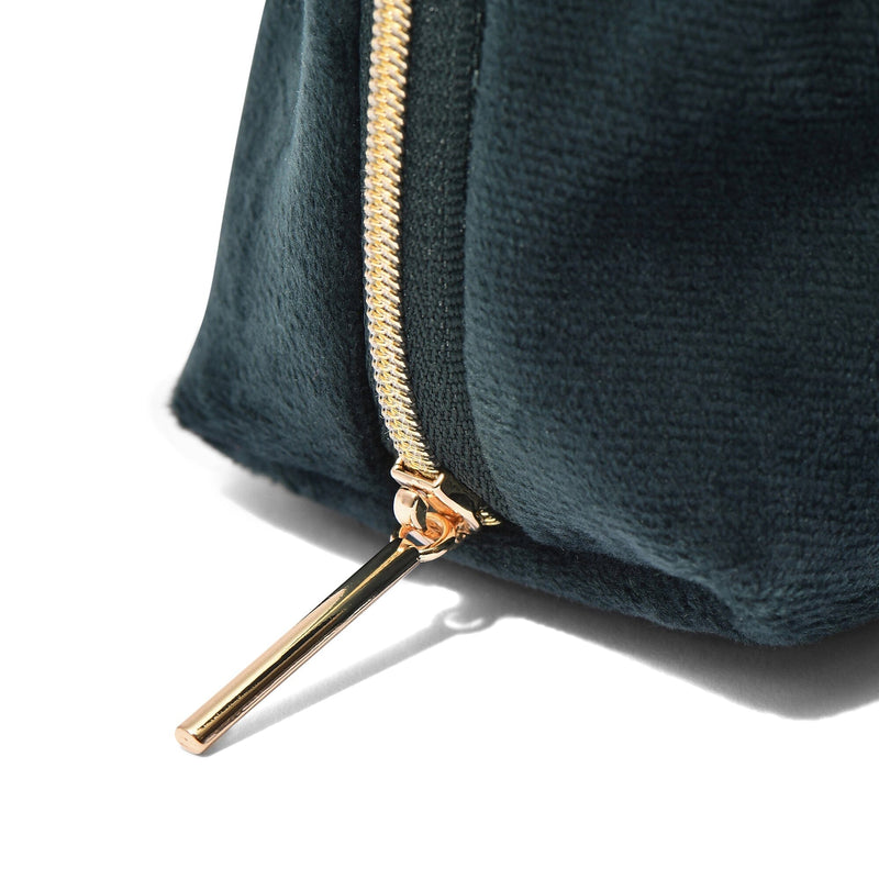 Velour Ribbon Stand Pouch Green