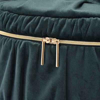 Velour Ribbon Vanity Pouch Large Green