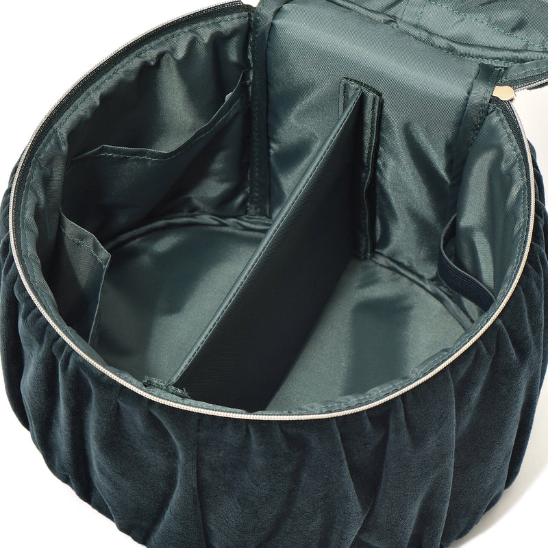 Velour Ribbon Vanity Pouch Large Green