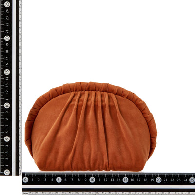 Velour Pleat Pouch Small Orange