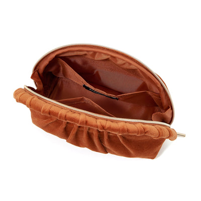 Velour Pleat Pouch Small Orange