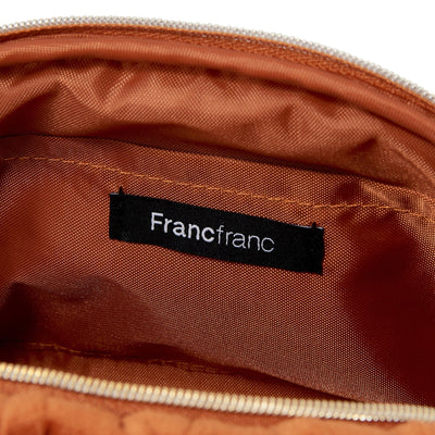 Velour Pleat Pouch Small Orange