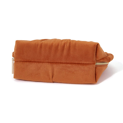 Velour Pleat Pouch Small Orange
