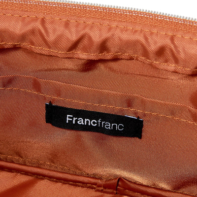 Velour Pleat Wire Pouch Orange