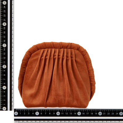 Velour Pleat Stand Pouch Orange