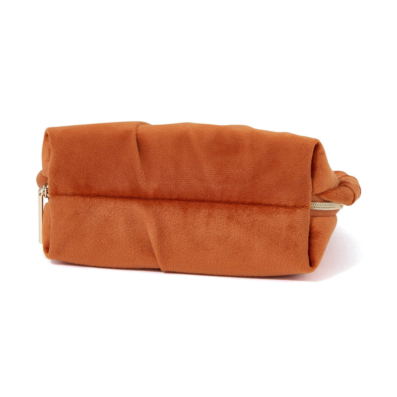 Velour Pleat Stand Pouch Orange