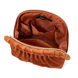 Velour Pleat Stand Pouch Orange