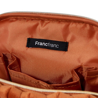 Velour Pleat Stand Pouch Orange