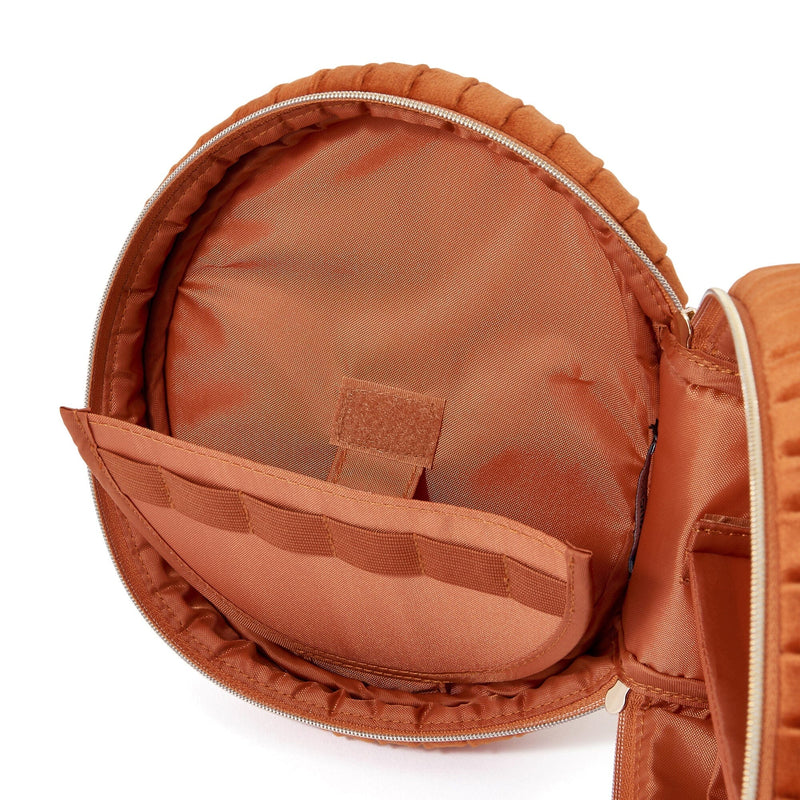 Velour Pleat Vanity Pouch Small Orange