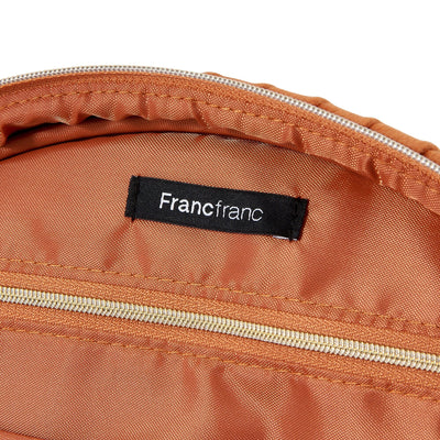 Velour Pleat Vanity Pouch Large Orange