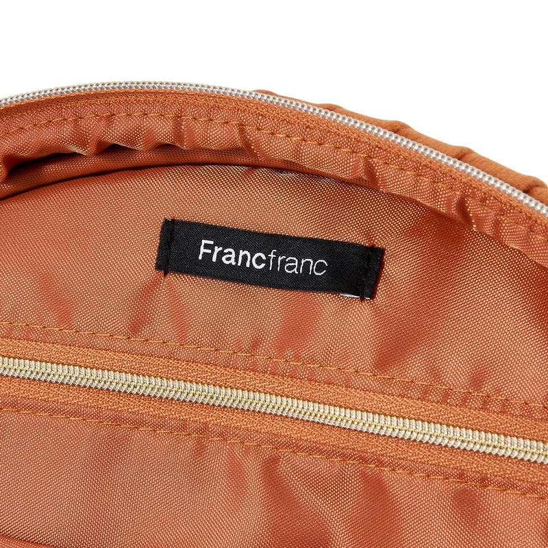 Velour Pleat Vanity Pouch Large Orange