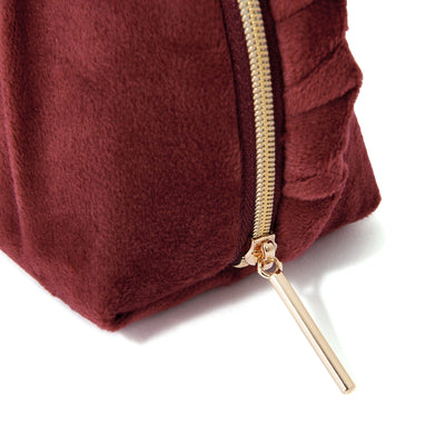 Velour Pleat Pouch Small Wine