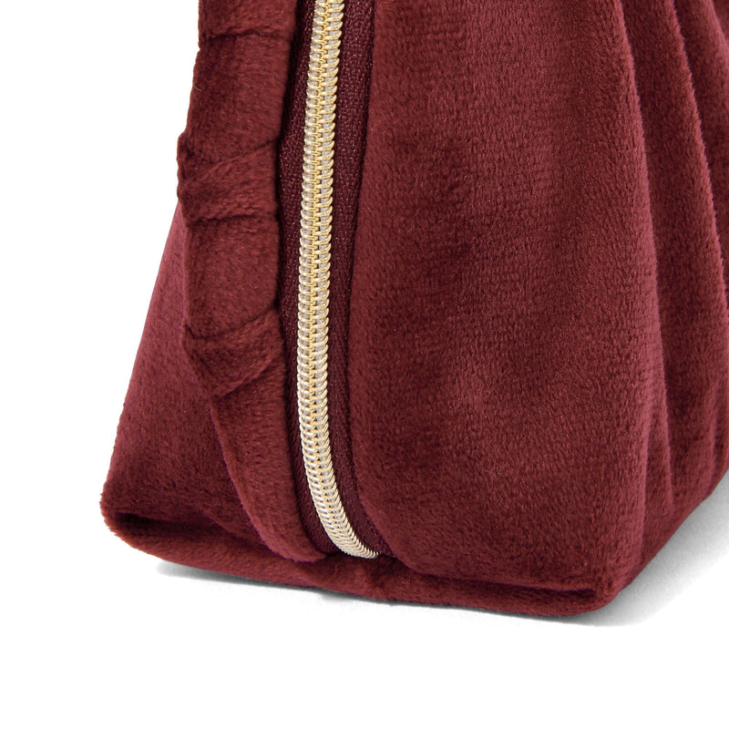 Velour Pleat Pouch Small Wine