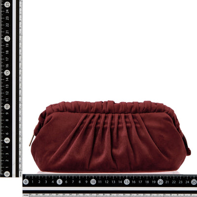 Velour Pleat Wire Pouch Wine