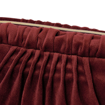 Velour Pleat Wire Pouch Wine