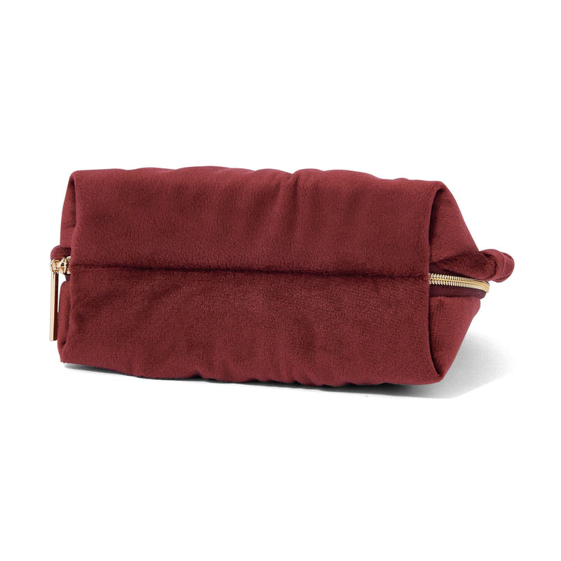 Velour Pleat Stand Pouch Wine