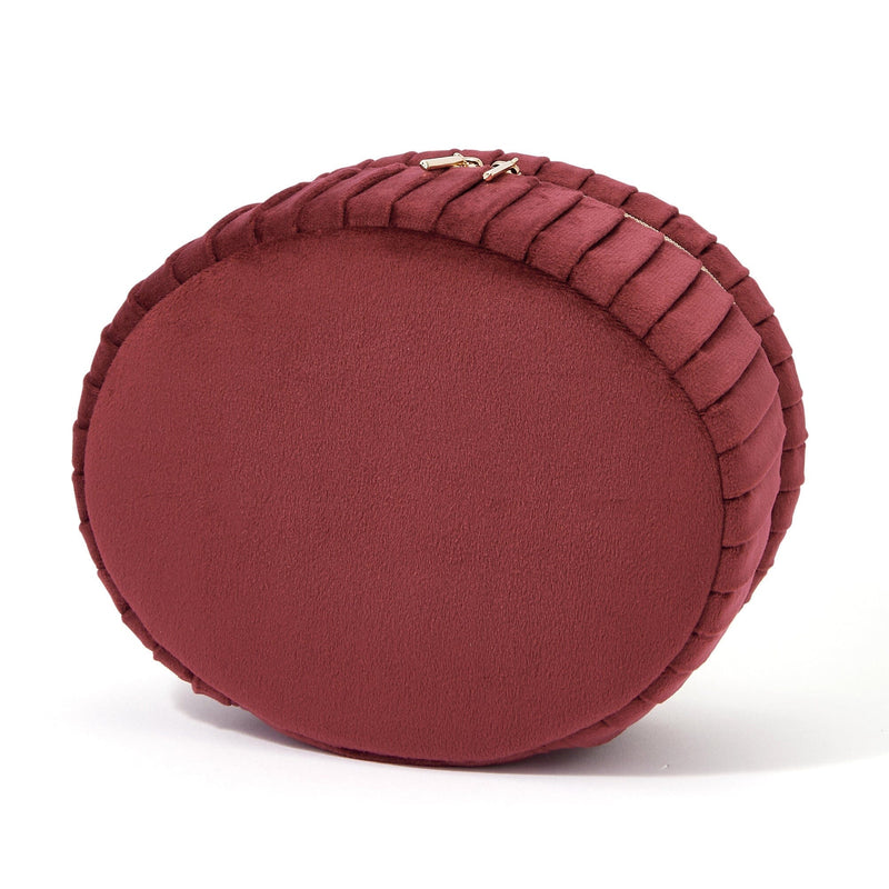 Velour Pleat Vanity Pouch Small Wine