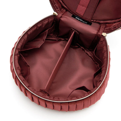 Velour Pleat Vanity Pouch Small Wine