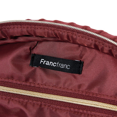 Velour Pleat Vanity Pouch Large Wine