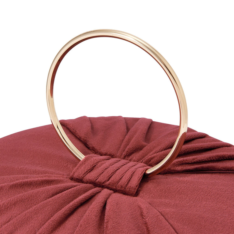 Velour Pleat Vanity Pouch Large Wine