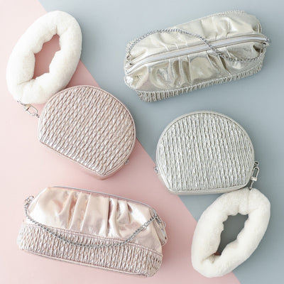 Shiny Foil Wire Pouch Pink