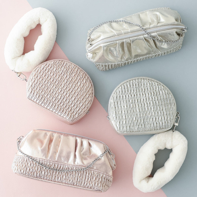 Shiny Foil Wire Pouch Pink