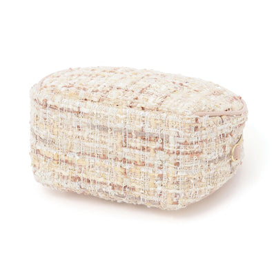 Tweed Fur Pouch Small Light Pink