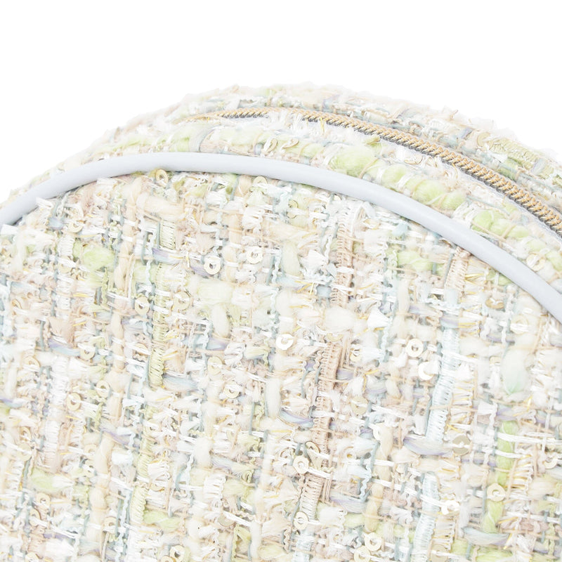 Tweed Fur Pouch Small Light Blue