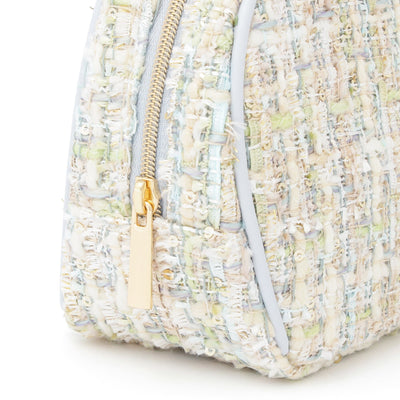 Tweed Fur Pouch Small Light Blue