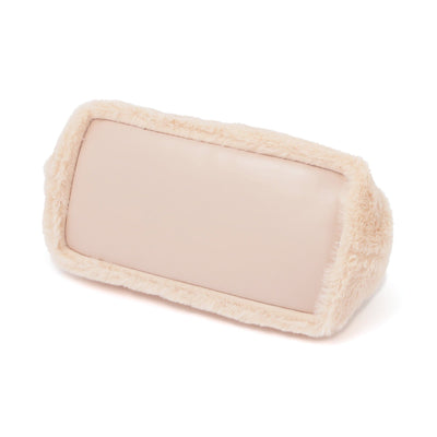 Tweed Fur Wire Pouch In Light Pink