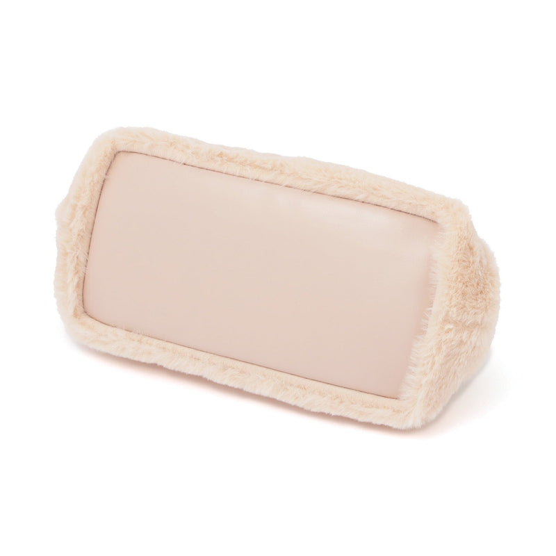 Tweed Fur Wire Pouch In Light Pink