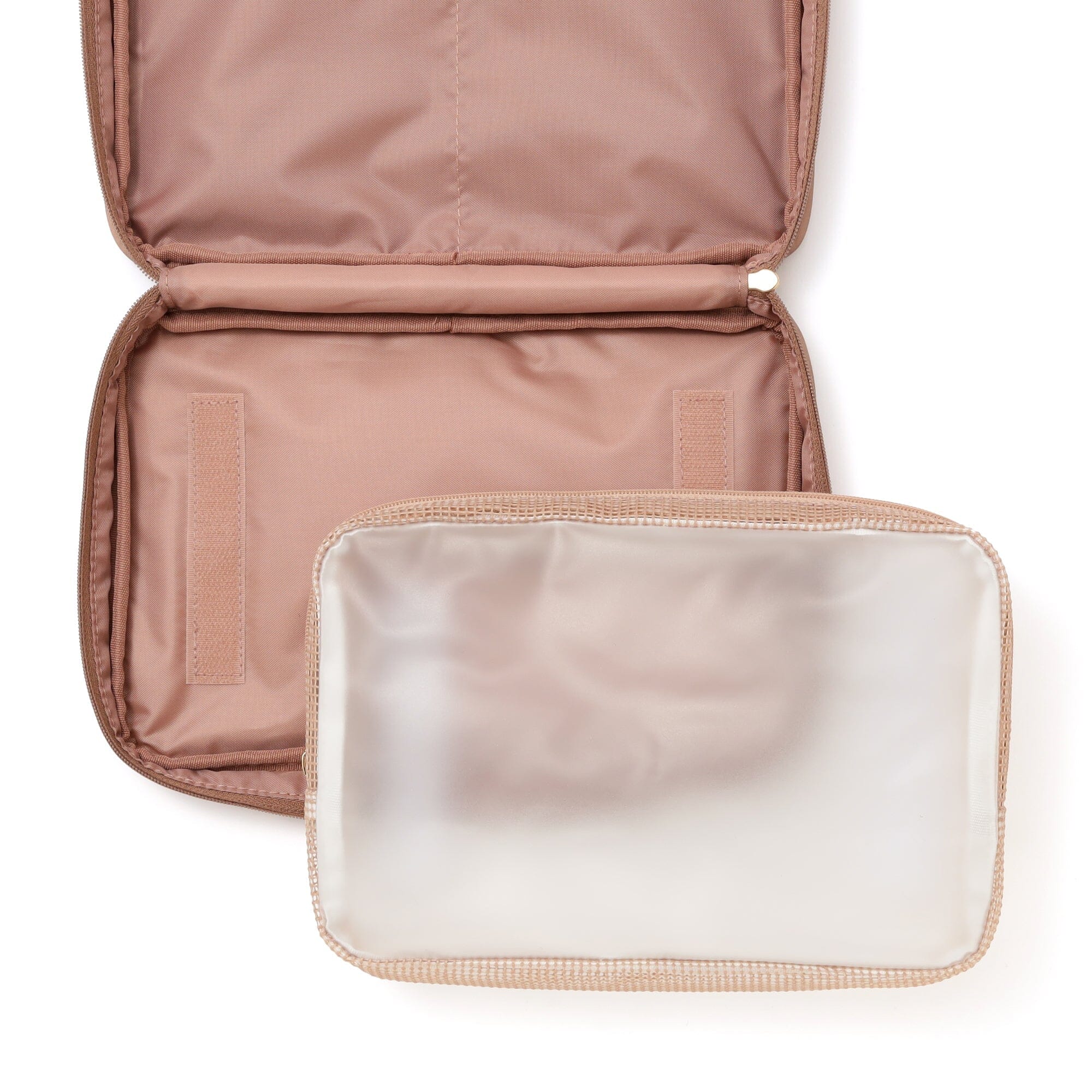 Bicolor Hanging Pouch Large Pink x Brown