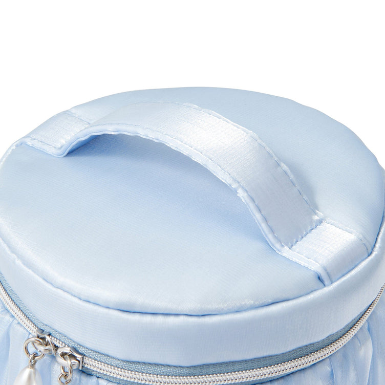 Organdy Flower Vanity Pouch Small Light Blue