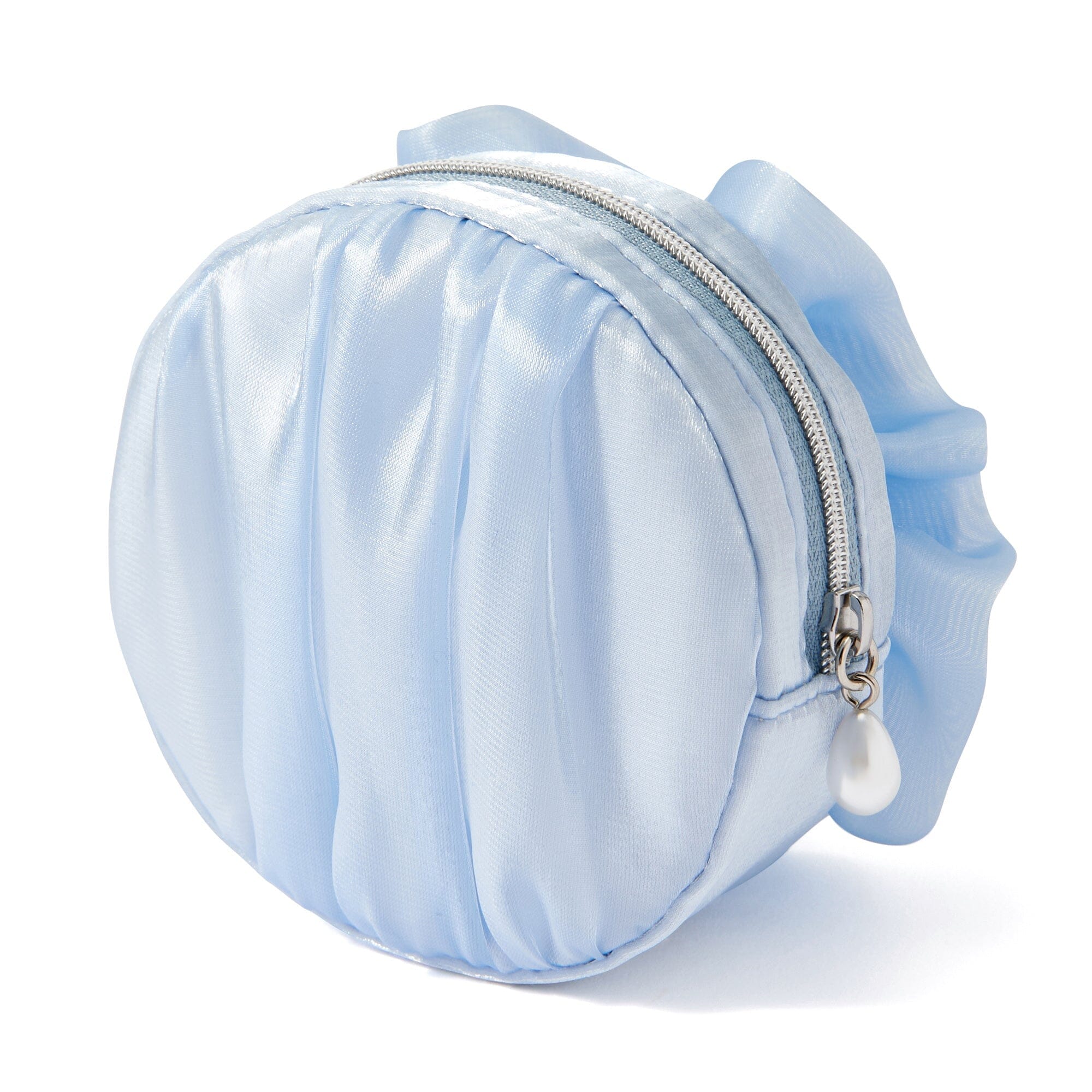 Organdy Flower Mini Pouch Light Blue