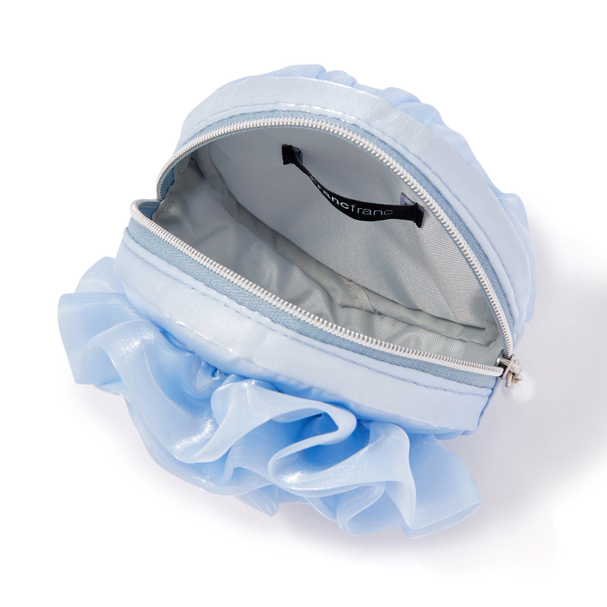 Organdy Flower Mini Pouch Light Blue
