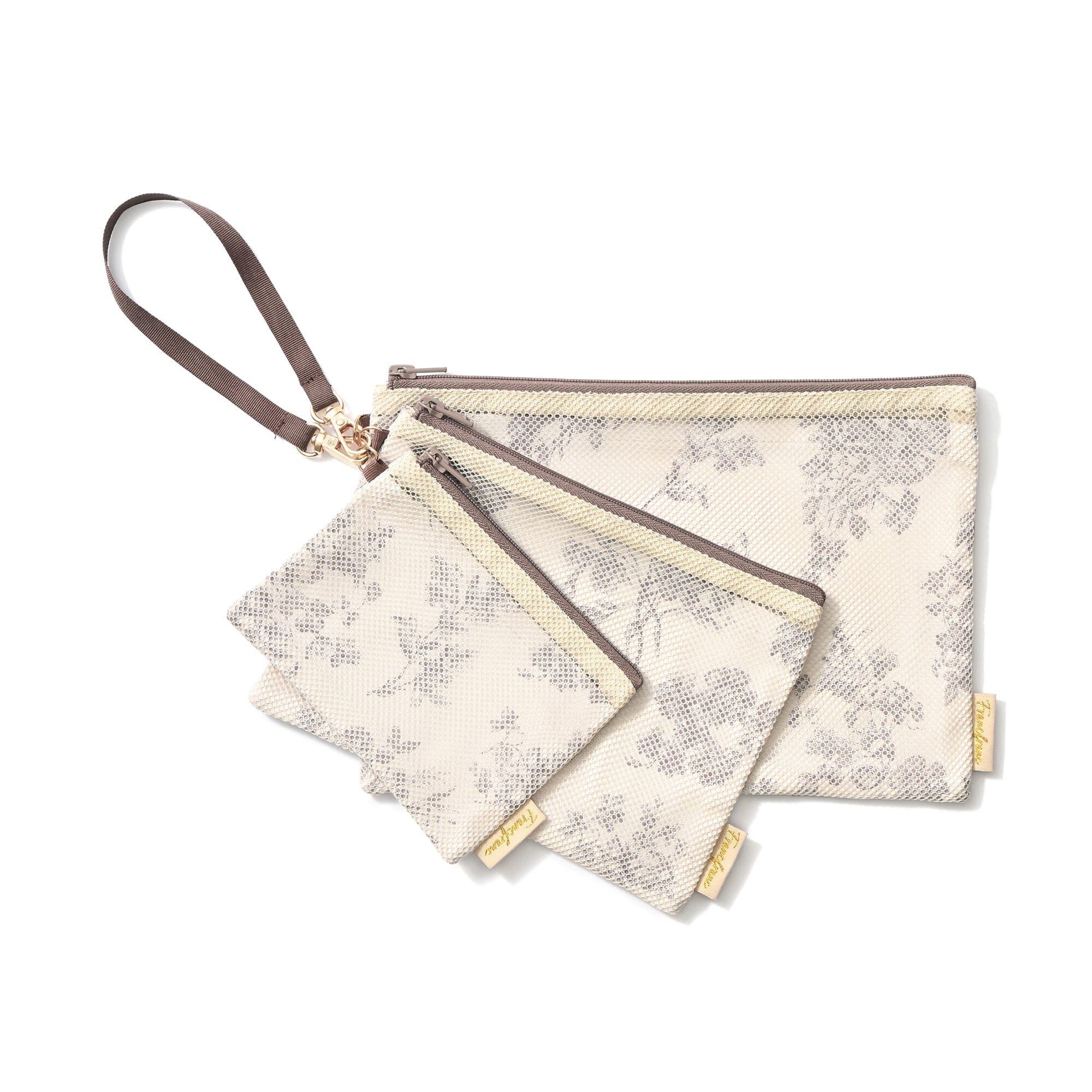 Mesh Pouch Set Classic Flower  Pink