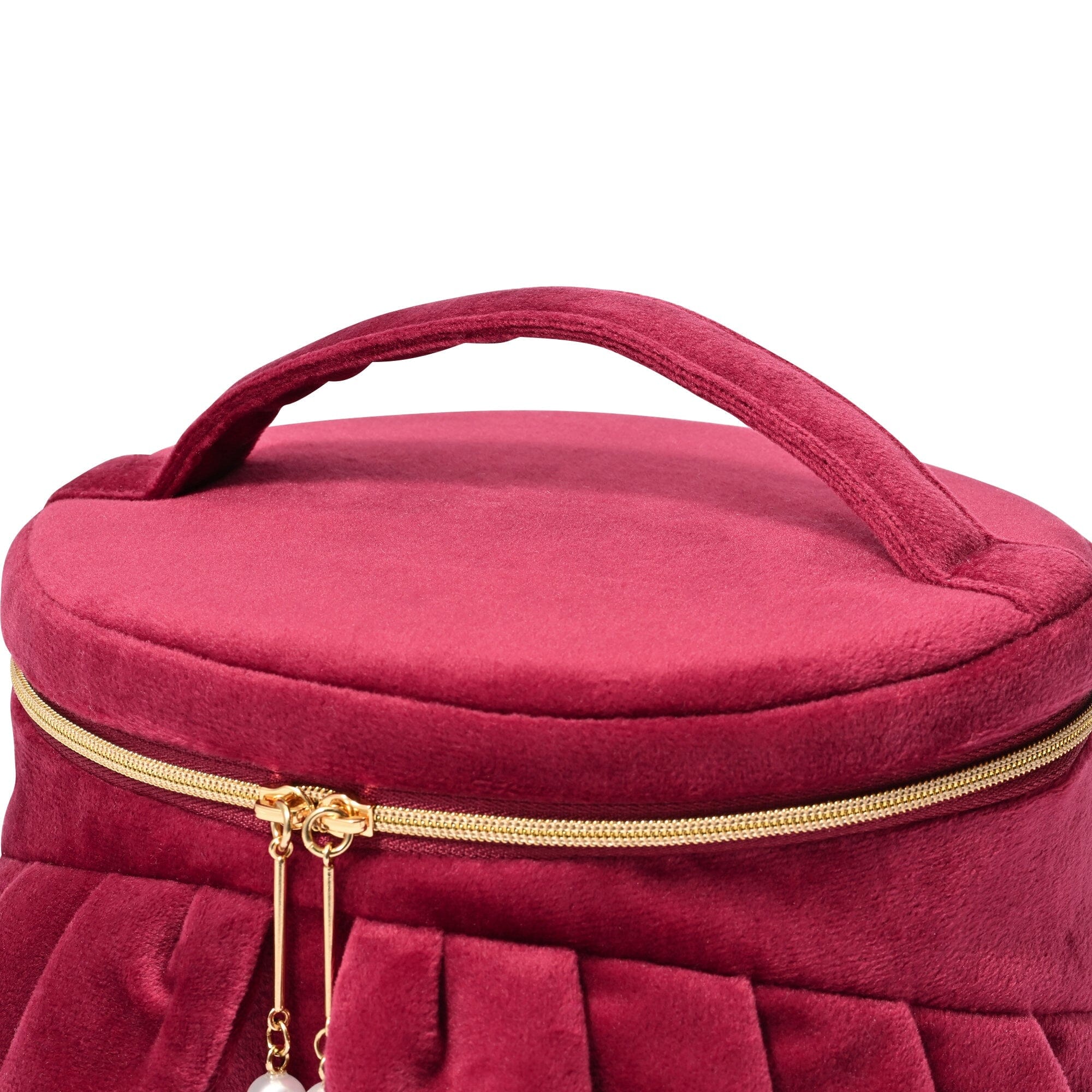 Velour Frill Vanity Pouch S Wine