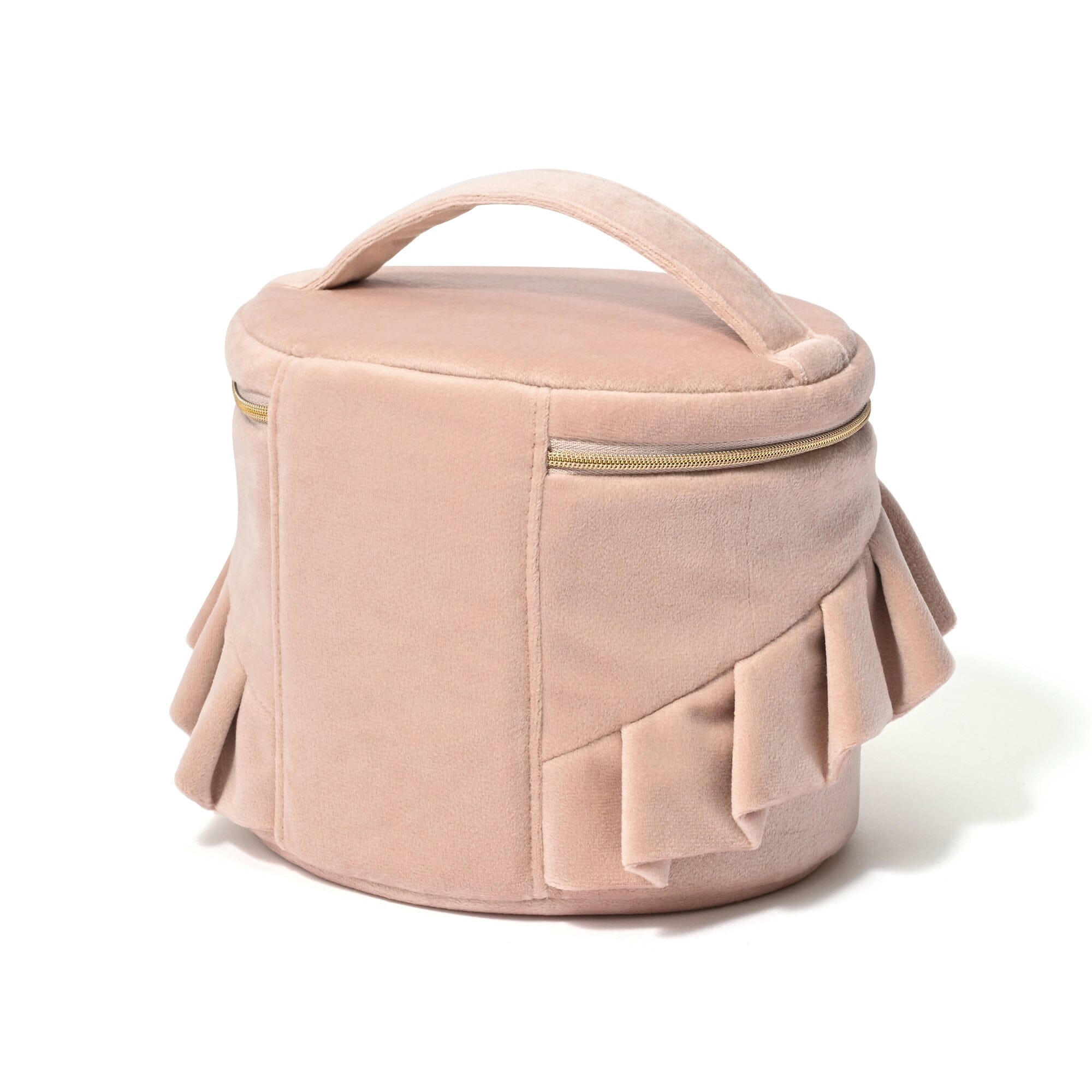 Velour Frill Vanity Pouch S Pink