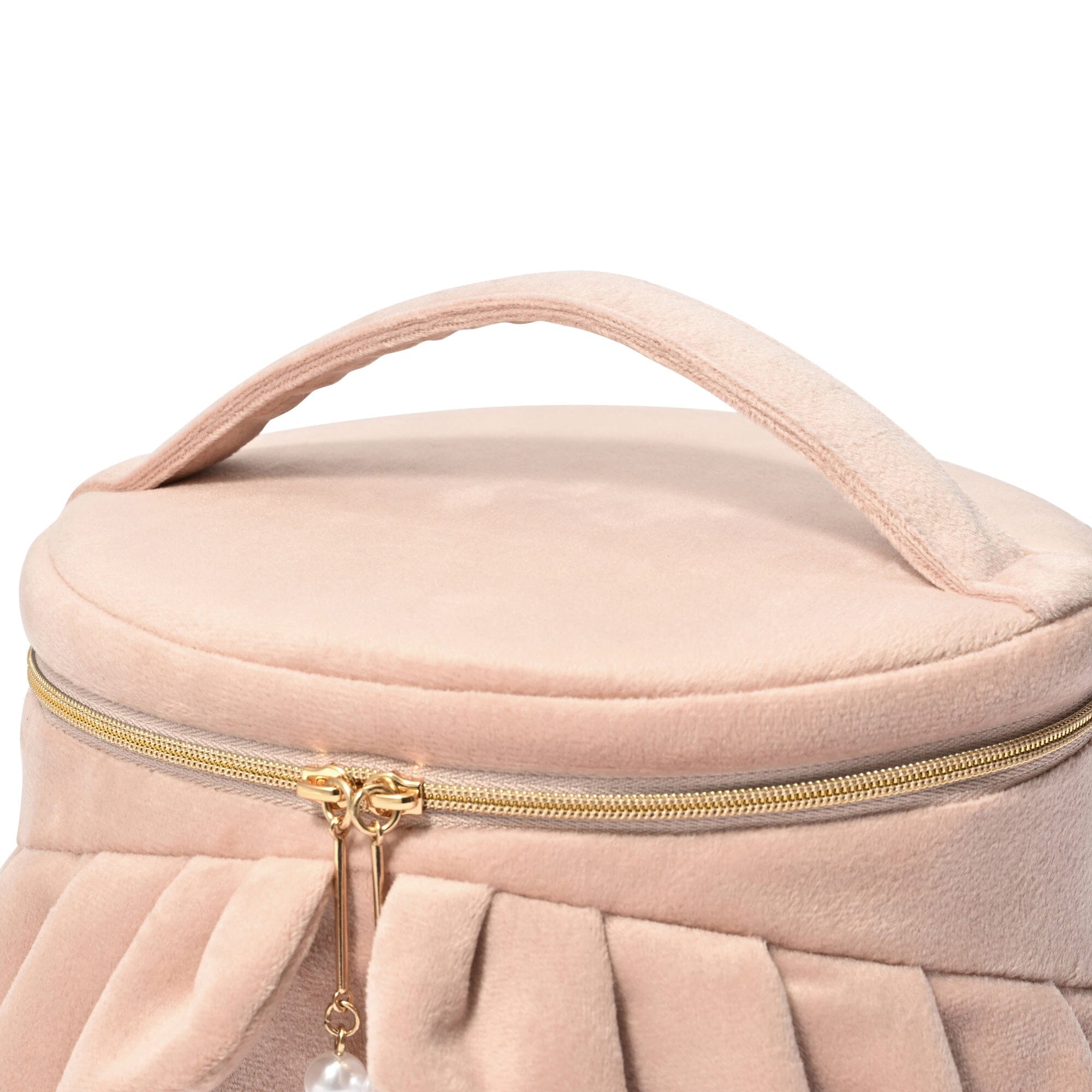 Velour Frill Vanity Pouch S Pink