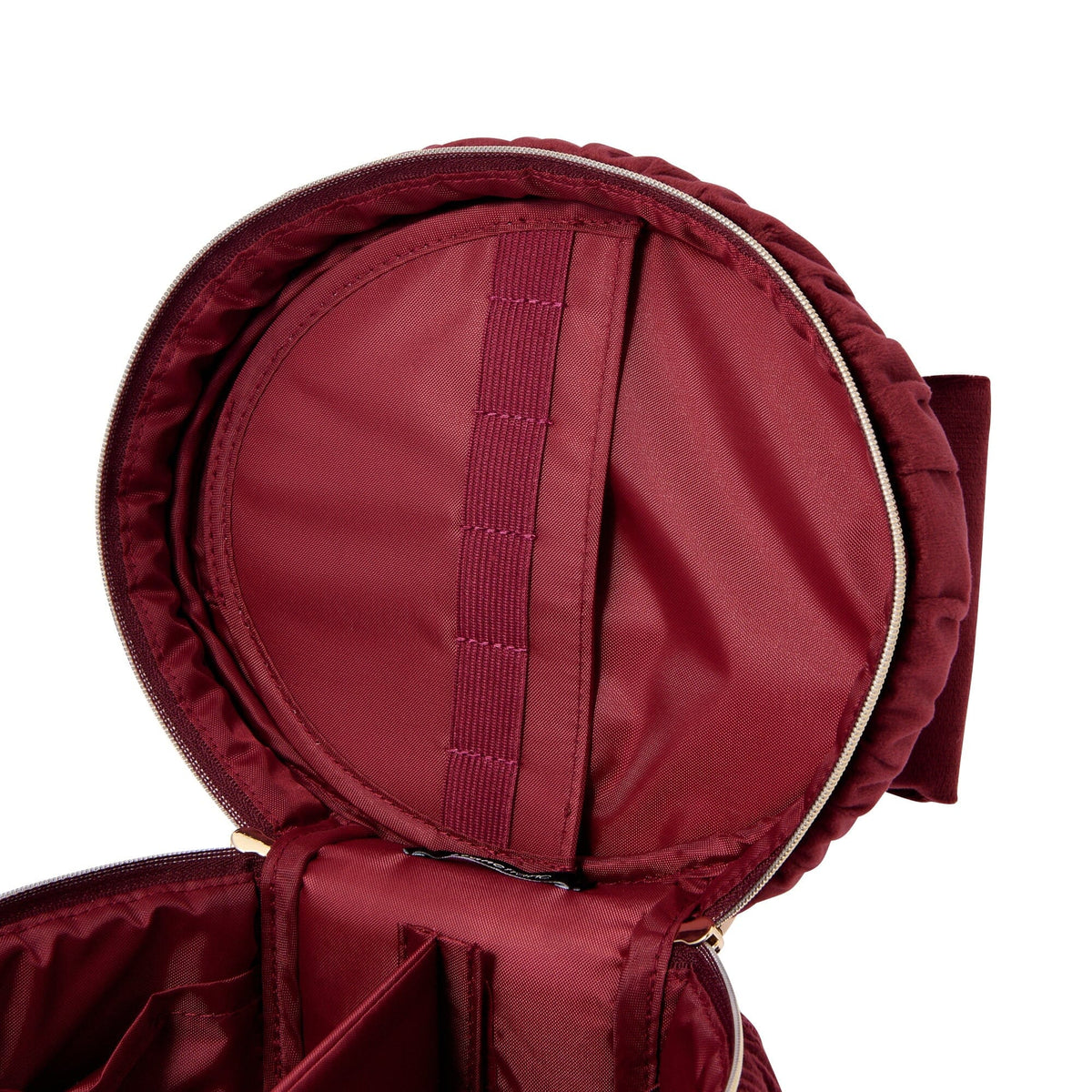 Velvet Ribbon Vanity Pouch Small Dark Red