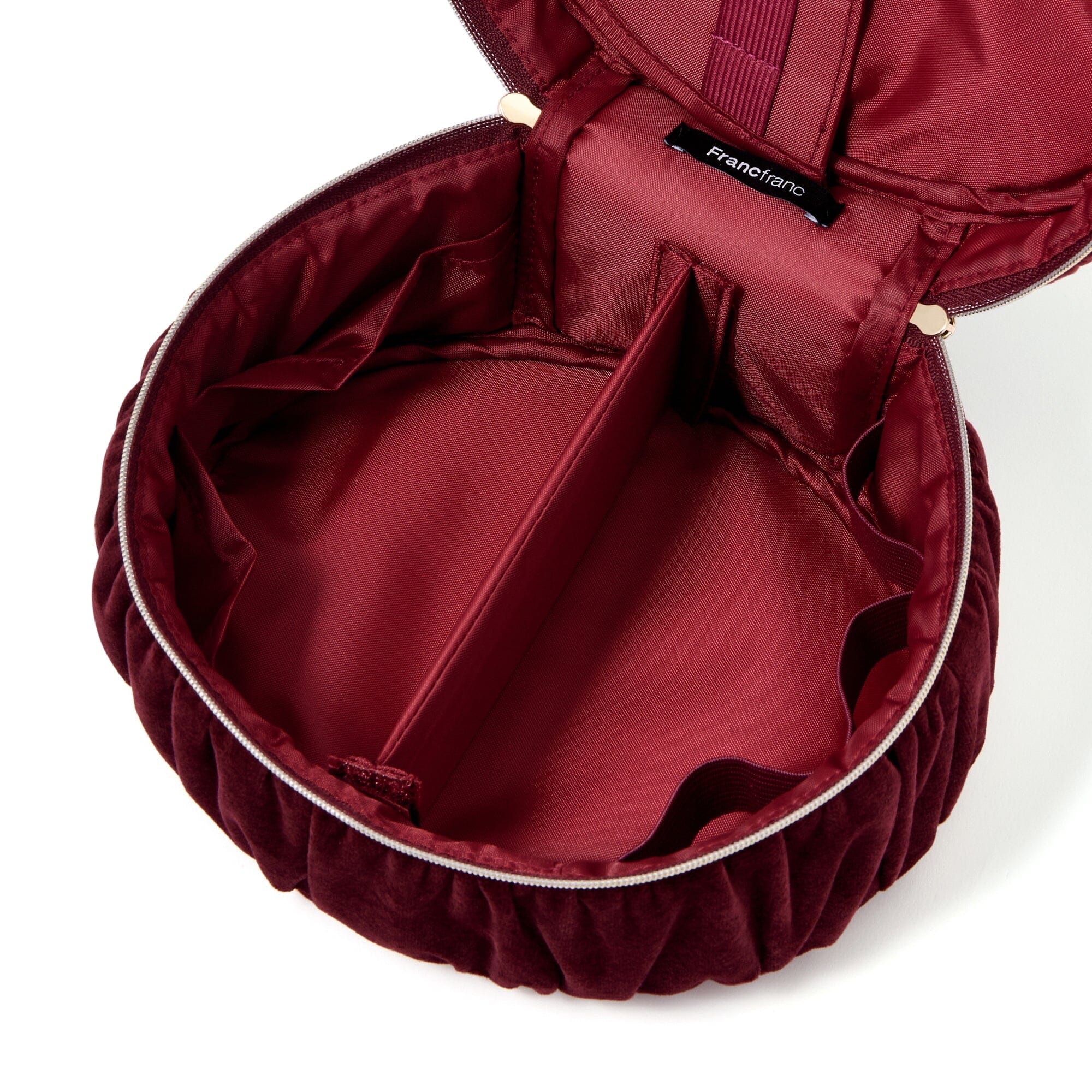 Velvet Ribbon Vanity Pouch Small Dark Red