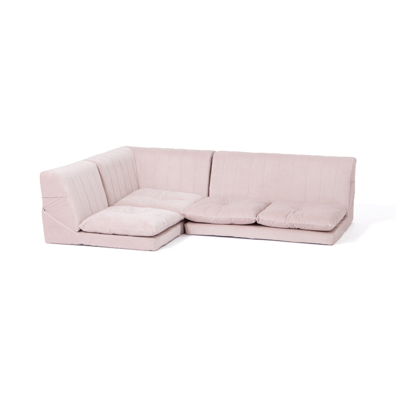 Famille Low Sofa Plus Corner W750×D750×H460mm Pink